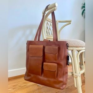 NWT ABLE Olivia Tote in Brown Whiskey — Genuine Leather Bag